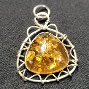 Silpada Sterling Amber Pendant